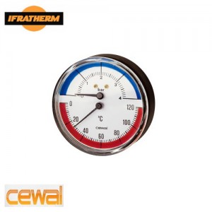 Термоманометр Cewal TRP 80 VI (0-6Bar 0-120°C), аксіальний Термоманометр Cewal TRP 80 VI (0-6Bar 0-120°C), аксіальний